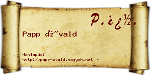Papp Évald névjegykártya
